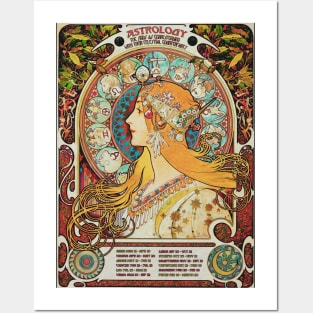 Vintage Gypsy Astrology Poster | Alphonse Mucha Posters and Art